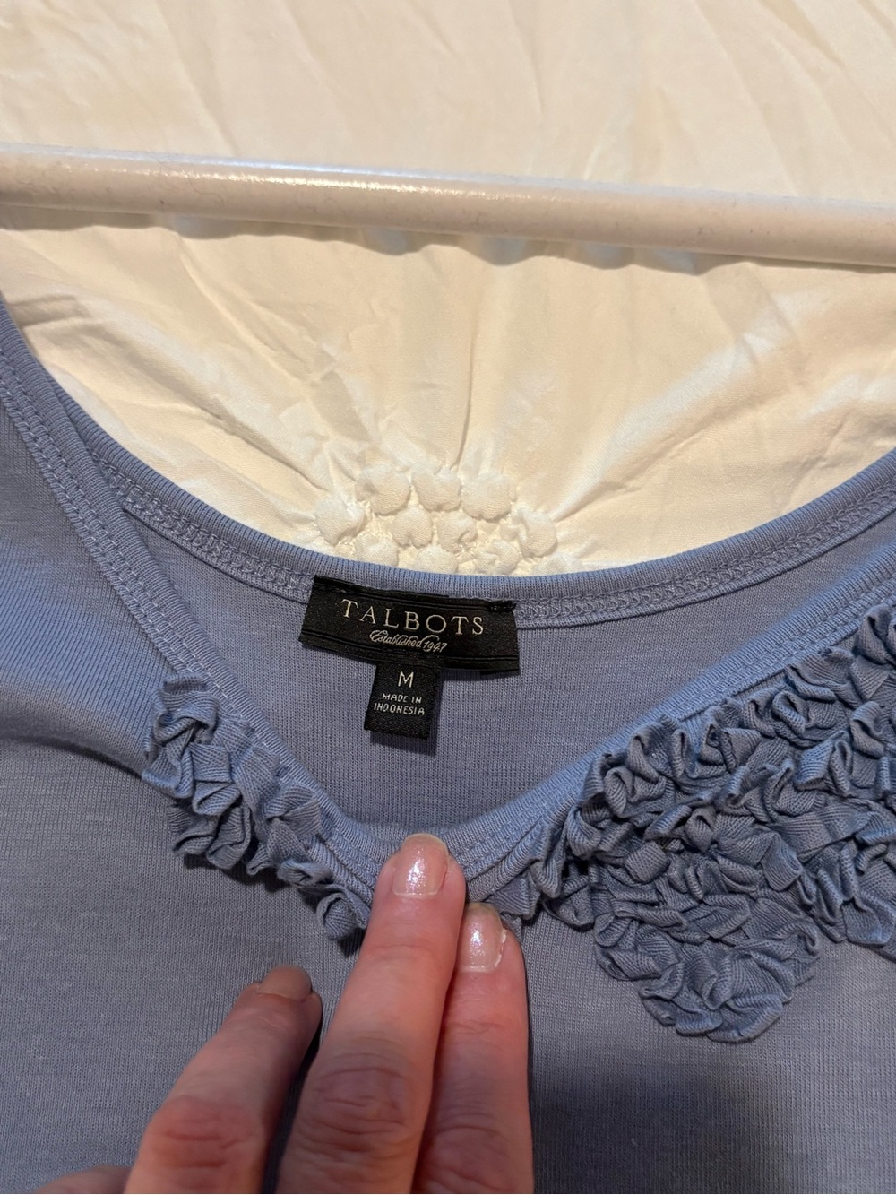 Talbots Lavender Ruffle-Detail Sleep Top